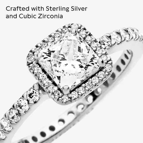 Miniatura 4 de Pandora Timeless Elegance 150188CZ - Anillo de oro amarillo de 14 quilates, plata de ley, 56, 190947CZ-56