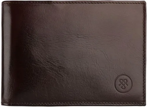 Miniatura 2 de Maxwell Scott Mens Luxury Leather Trifold Wallet The Gallucio Handmade In Italy Dark Chocolate Brown