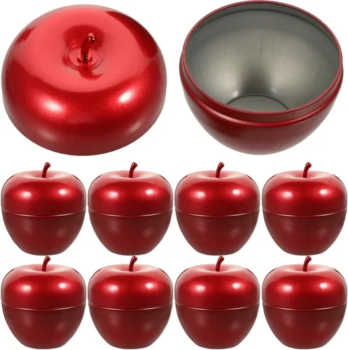 Kichvoe 10pcs -formado hojalata almacenamiento tarros multifunción té tarro para alimentos secos rojo brillante para decoración del hogar