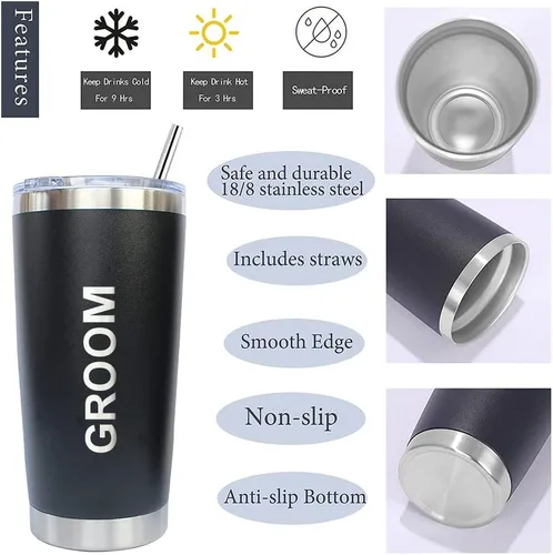 Miniatura 4 de PartyGifts&beyond Regalos de padrinos de boda, 7 paquetes de vasos de regalo para despedida de soltero, vasos de acero inoxidable de 20 onzas