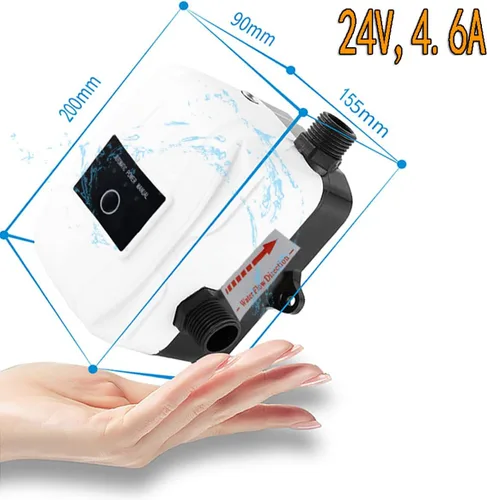 Miniatura 7 de Bomba de presión de agua para el hogar 1/5HP Ultra Silenciosa DC 24V 150W para rociadores, ducha, cocina, jardín, aumentador de presión automático
