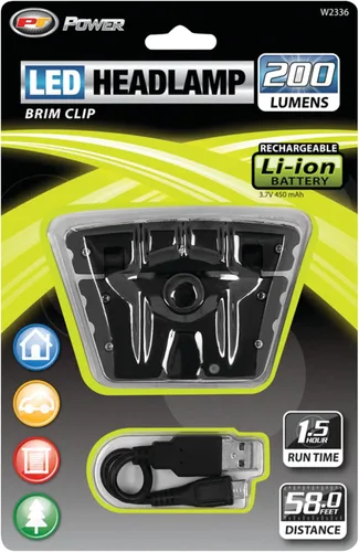 Miniatura 8 de Performance Tool W2336 - Luz LED con clip para sombrero para iluminación manos libres con batería recargable y cabeza ajustable