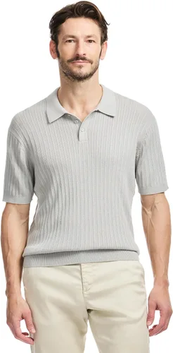 Miniatura 5 de SAKS Fifth Avenue Polo de punto acanalado con textura vertical de manga corta para hombre