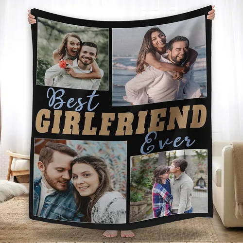 Miniatura 14 de YESCUSTOM Manta de fotos personalizada con tus fotos y textos, fabricada en Estados Unidos, regalo para esposas amigas para vacaciones, cumpleaños