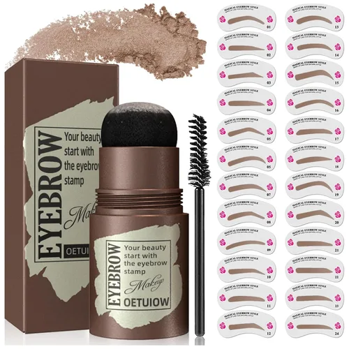 Miniatura 3 de Kit de sellos y plantillas para cejas, kit de plantillas y sellos para cejas a prueba de manchas, de larga duración e impermeable, kit de 24 cejas