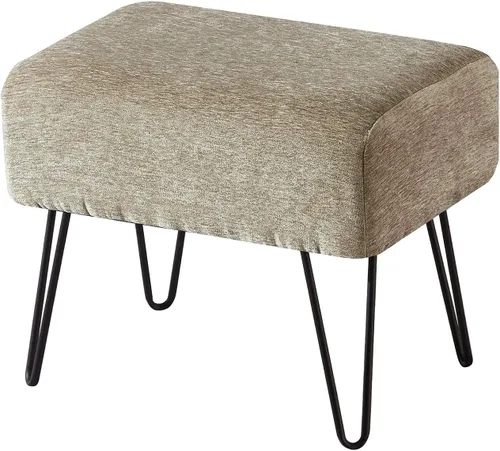 Miniatura 14 de Home Soft Things Otomana de felpilla jacquard, 19 x 13 x 17 pulgadas de alto, color marrón claro Arusha, banco otomano mullido para sala de estar