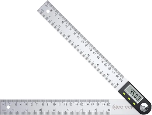 Miniatura 9 de Neoteck Regla transportadora de buscador de ángulo digital de acero inoxidable de 12 pulgadas/11.8 in con función de retención de datos