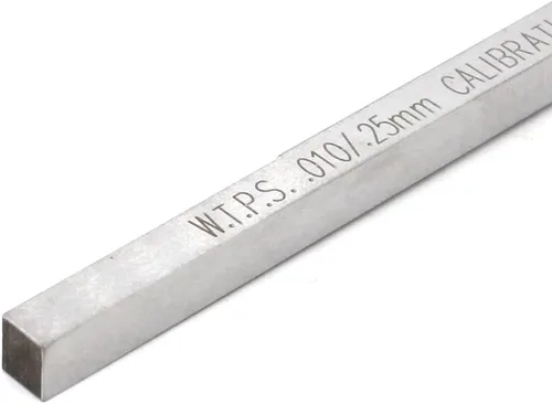 Miniatura 6 de Calibrador de soldadura con bloque de calibración de 2 piezas con herramientas de inspección de profundidad de corte inferior y lectura métrica.