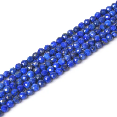 Miniatura 57 de Cuentas redondas facetadas de aguamarina natural de 4mm cuentas sueltas de 16 pulgadas para hacer joyas con cuentas