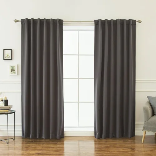 Miniatura 19 de Best Home Fashion Cortinas opacas con aislamiento térmico, pestaña trasera, bolsillo para barra, color gris, 52 pulgadas de ancho x 126 pulgadas