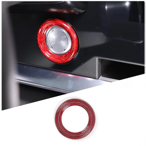Miniatura 5 de Anillo de arranque de encendido de fibra de carbono real compatible con Chevrolet Corvette C8 Stingray 2020-2025, anillo de botón de arranque