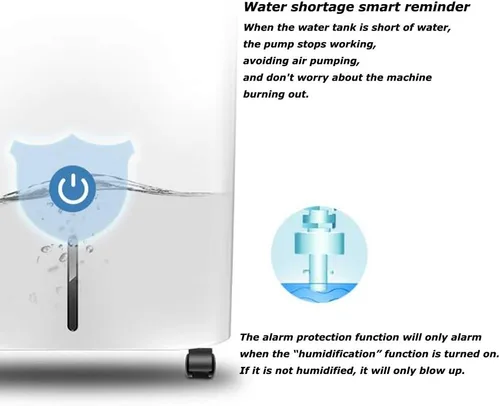 Miniatura 8 de Ventilador de refrigeración por evaporación, con control remoto, enfriador de aire portátil sin aspas, ventilador eléctrico y humidificador