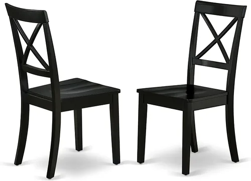 Miniatura 6 de East West Furniture LGBO7-BLK-W - Juego de comedor de 7 piezas que consta de una mesa de comedor rectangular con hojas de mariposa y 6 sillas