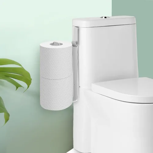 Miniatura 10 de Conworld Soporte de pared para almacenamiento de papel higiénico, dispensador portarrollos de papel higiénico sobre el tanque de reserva