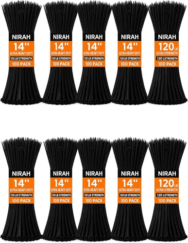 Miniatura 10 de Bridas grandes de 16 pulgadas, transparentes, 120 libras, resistencia a la tracción, ataduras de nailon PA 66. Resistente a los rayos UV, Blanco
