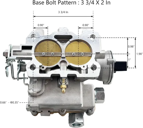 Miniatura 2 de 3310-864940A01 - Repuesto de carburador marino para motor Rochester Mercruiser de 2 barriles de carbohidratos 2.5 3.0 4CYL con estrangulador