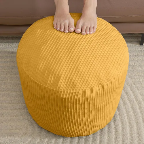 Miniatura 13 de WSOFRLAC Puf Otomano Reposapiés con Espuma Otomana Pequeña para Sala de Estar Otomanas Puf de Pana 26x18 pulgadas Pufs de Piso Reposapiés para Silla