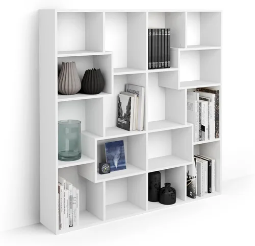 Miniatura 68 de Mobili Fiver, Iacopo XS Estantería con puertas de panel (63.31 x 31.5 pulgadas), color negro Ashwood, Made in Italy