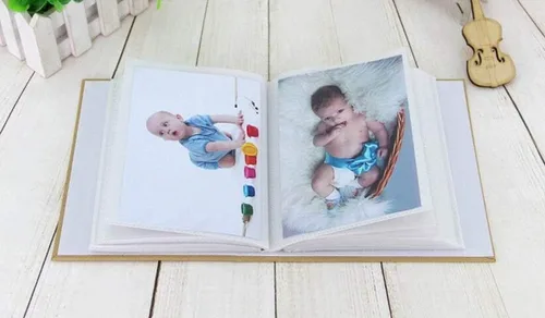 Miniatura 3 de Álbum de fotos con capacidad para 100 bolsillos, 4 x 6 pulgadas, álbum de fotos para niños, álbum de fotos de papel kraft para niños (Torre Eiffel)