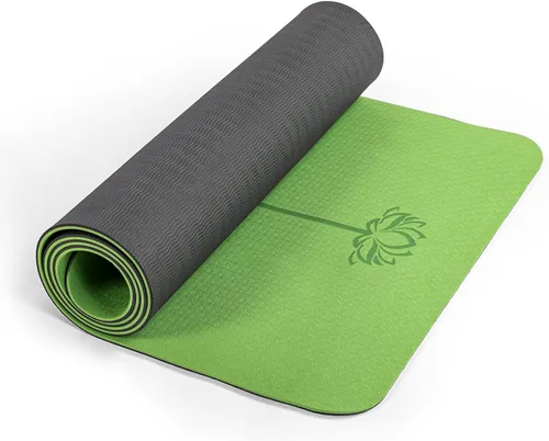 Alfombrilla de yoga antideslizante, esterillas de fitness de pilates, ecológicas, antidesgarros, de 1/4 de pulgada de grosor, esterillas de yoga