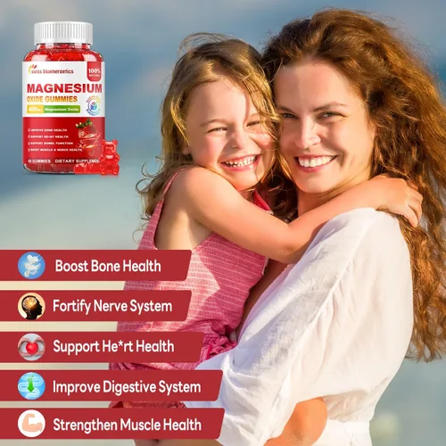 Miniatura 3 de Gomitas de óxido de magnesio de 400 mg – Relajación muscular y apoyo nervioso para adultos y niños – Óxido de magnesio con stevia y extracto