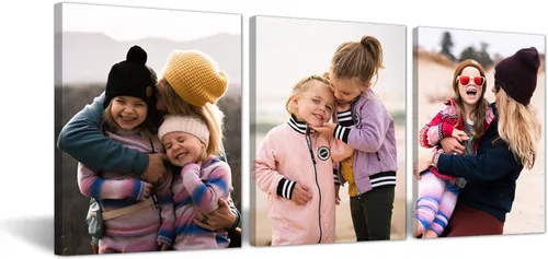 Miniatura 29 de CCWACPP Arte personalizado en lienzo con 3 fotos de retratos familiares de perros para boda, impresiones en lienzo, póster personalizado, decoración