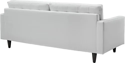 Miniatura 5 de Modway Empress Mid-Century - Sofá de dos plazas tapizado de cuero en color blanco