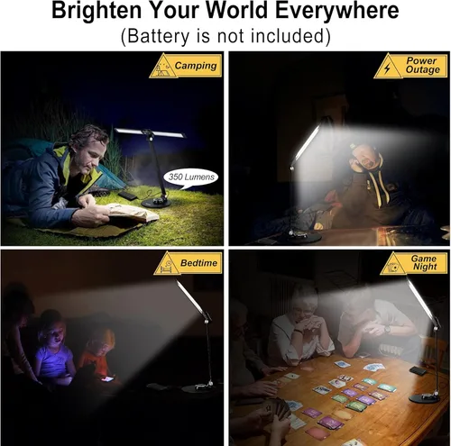Miniatura 5 de NUNET Lámparas LED de escritorio para oficina en casa, lámpara de piano para piano vertical, lámparas de escritorio de aluminio giratorias con Negro