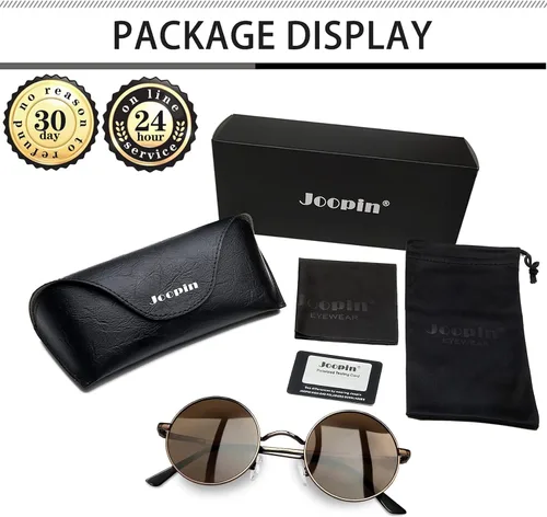 Miniatura 6 de Gafas de sol Joopin polarizadas, estilo Lennon, redondas, gafas de sol estilo hippy redondas para mujer y hombre
