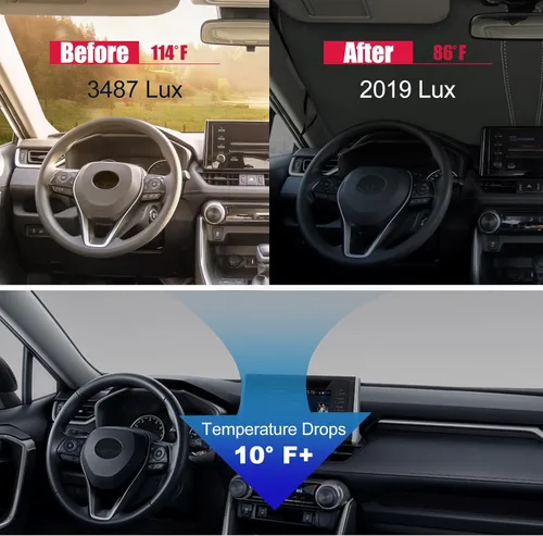 Miniatura 4 de Parasol para parabrisas de Toyota Rav4, accesorios 2019-2025, plegable con ajuste personalizado para ventana delantera, protector de visera de sol