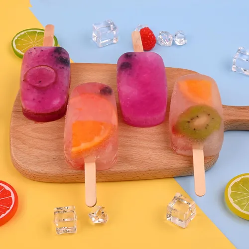 Miniatura 6 de WMKGG Juego de moldes de silicona para paletas, 2 piezas de moldes para helado con 50 palitos de madera para pastelitos, paletas de hielo, Azul