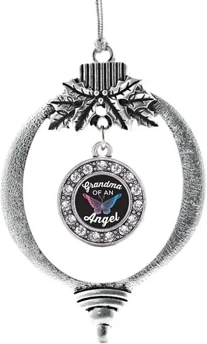 Miniatura 9 de Inspired Silver - Twin One - Adorno festivo de Navidad de plata - Adorno festivo de árbol de Navidad con dije de círculo y circonita cúbica