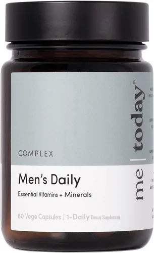 me today Multivitamínico para hombres, suplementos minerales con 27 vitaminas, minerales y hierbas, incluyendo D, C, A, B, biotina y zinc,