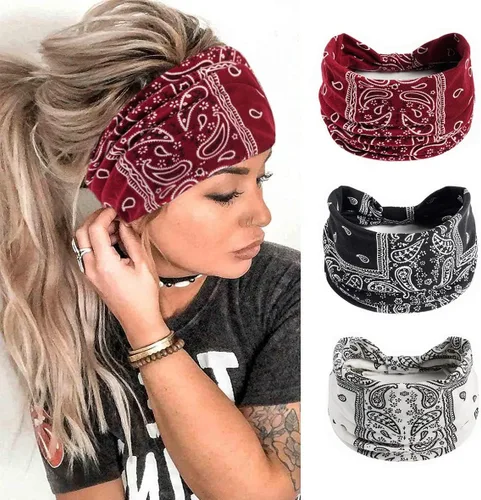 Miniatura 38 de K-Elewon Paquete de 3 diademas elásticas anchas para mujer, bandas para el cabello para yoga, deportes