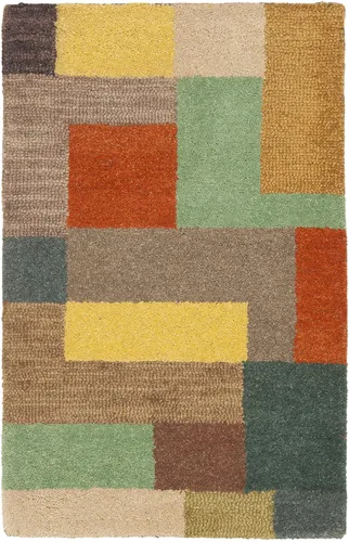 SAFAVIEH Soho Collection - Alfombra decorativa de 2 x 3 pies, multicolor hecha a mano, moderna lana abstracta, ideal para zonas de alto tráfico en