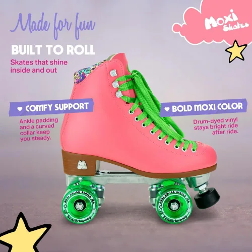 Miniatura 4 de Moxi Beach Bunny Roller Skates for Women - Colorful, Precision-Fit Skate with High-Rebound Wheels, Moisture-Wicking Lining & Padding, Roller Skates