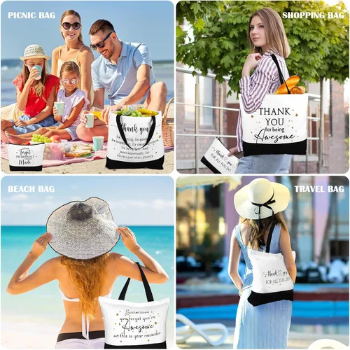 Miniatura 7 de Cunno 24 bolsas de lona de agradecimiento para mujeres, regalo de agradecimiento a los empleados, a granel para asistente médico, semana