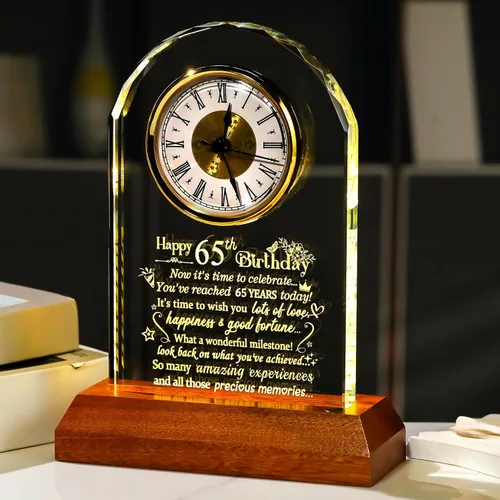 Miniatura 15 de Ornalrist Reloj de cuarzo de cristal de feliz cumpleaños número 100 para hombres y mujeres, regalo de cumpleaños de 100 años para padres, abuela