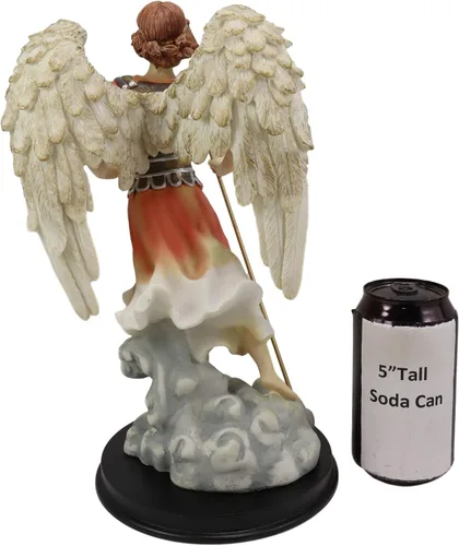 Miniatura 8 de Ebros Iglesia Católica Ortodoxa Ortodoxa Oriental Bizantina Arcángel del colorido San Rafael La curación de Dios Estatua con placa de nombre