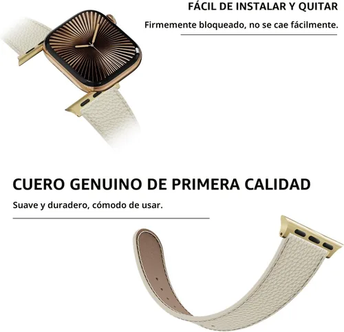 Miniatura 4 de Correa de reloj magnética de cuero compatible con Apple Watch Ultra 49 mm, 46 mm, 45 mm, 44 mm, 42 mm, 41 mm, 40 mm, 38 mm, correa de repuesto