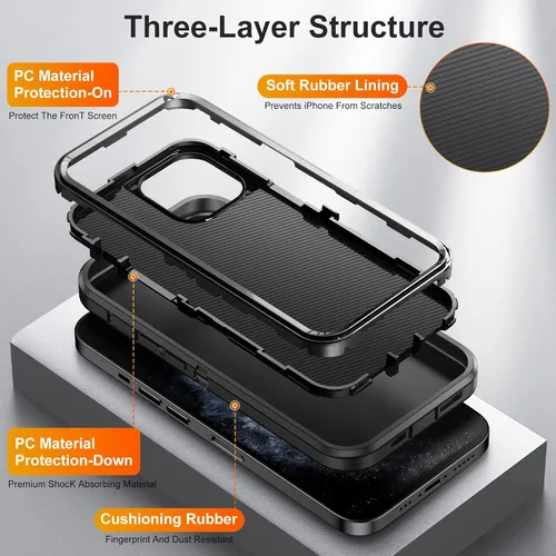 Miniatura 6 de Funda para iPhone 11 Pro Max para hombre, híbrida a prueba de caídas resistente, resistente, a prueba de golpes, ajuste delgado, funda protectora