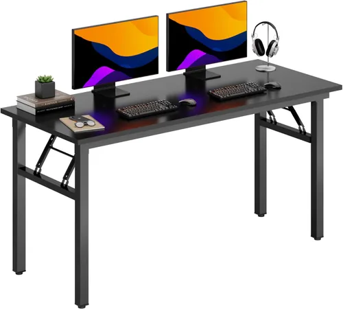 Miniatura 47 de DlandHome - Mesa plegable para computadora de 47 pulgadas, escritorio portátil, mesa de actividades, mesa de conferencias, escritorio de oficina
