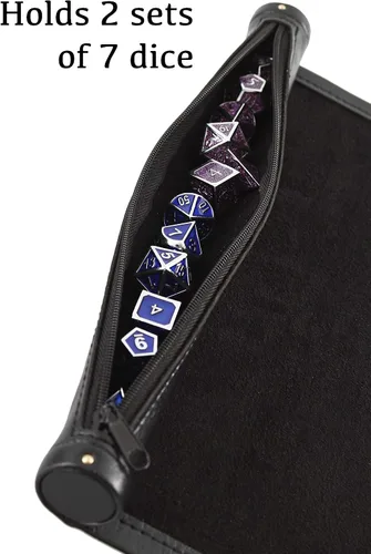 Miniatura 5 de Forged Dice Co - Bandeja de dados y alfombrilla rodante con soporte para dados con cremallera, bolsa de almacenamiento con capacidad para hasta 14