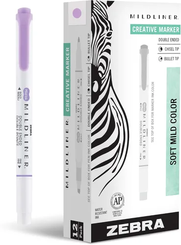 Miniatura 33 de Zebra Pen Mildliner - Resaltador de doble punta, puntas gruesas y finas, Azul