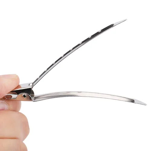 Miniatura 3 de Hedume Paquete de 200 pinzas para el pelo con agujeros, 3.5 pulgadas de metal inoxidable para rizos de cocodrilo para salón y mujeres y niñas