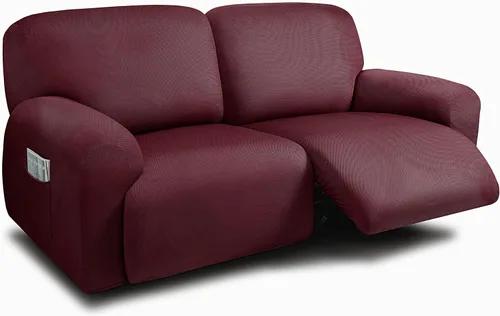 Miniatura 22 de ULTICOR Fundas para Sofá Reclinable de 8 Piezas, Fundas Elásticas de Hilo Teñido para Sofá Reclinable de 3 Cojines, Fundas Deslizables para Sofá