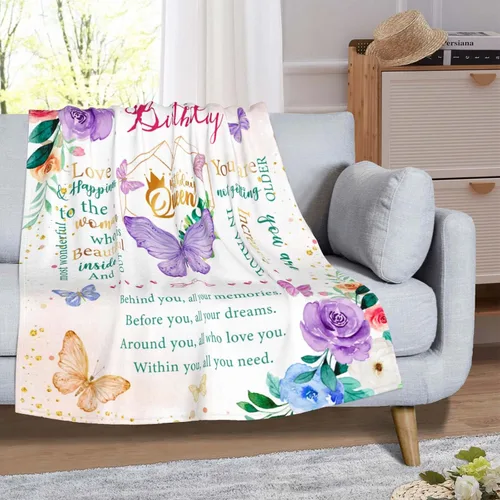Miniatura 2 de Regalos de cumpleaños para mujeres, regalos de feliz cumpleaños para mujeres, manta decorativa de amistad de 50" x 60", las mejores ideas de regalos