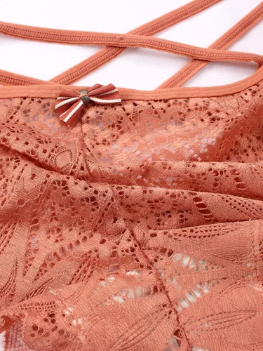 Miniatura 6 de Milumia Ropa interior de encaje floral para mujer, braga de bikini sin costuras cruzadas
