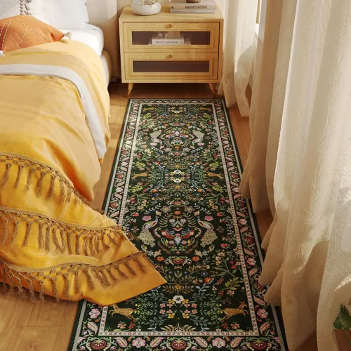 Miniatura 5 de Alfombra de pasillo lavable para cocina, 2 x 10 pies, diseño floral, antideslizante, para entrada, interior, alfombra suave para pasillos, cocina