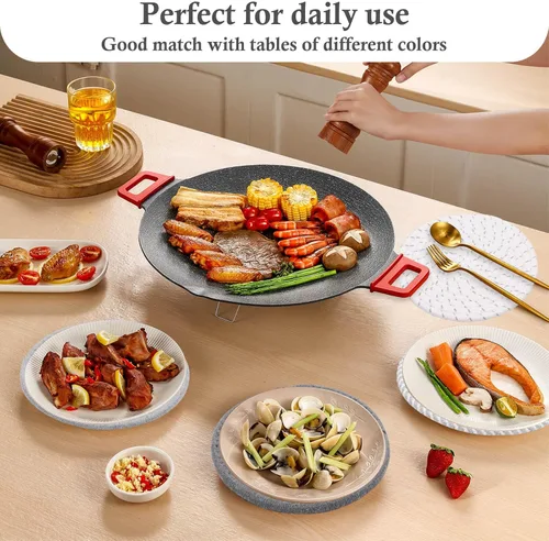 Miniatura 7 de Billbotk Salvamanteles de 7 pulgadas para platos, ollas y sartenes, 4 almohadillas calientes resistentes al calor, soportes para ollas para cocina